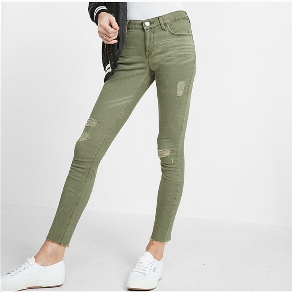Olive Green Express Jeggings